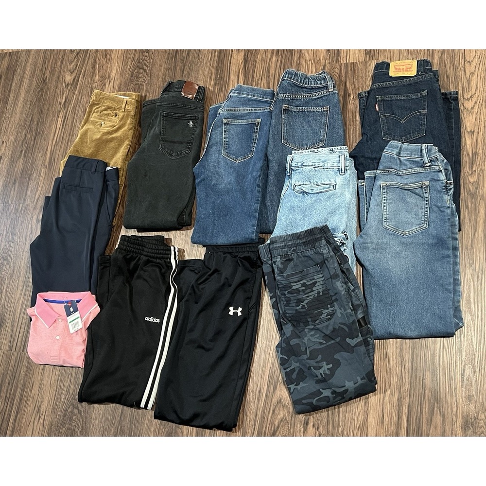 Levi's Gap Under Armour Polo Ralph Big Kids Sweatpants Jeans Sz-14/16 Lot Of 12